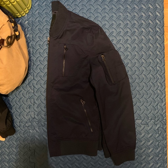 Mens Blank NYC Navy Blue Bomber Jacket - Picture 9 of 11